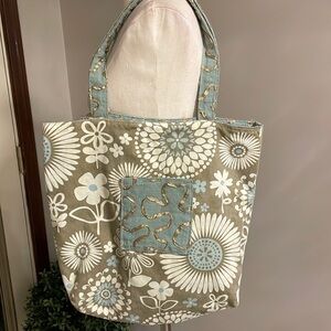 Boho fabric canvas textile 2 way reversible big shoulder hand bag floral pocket